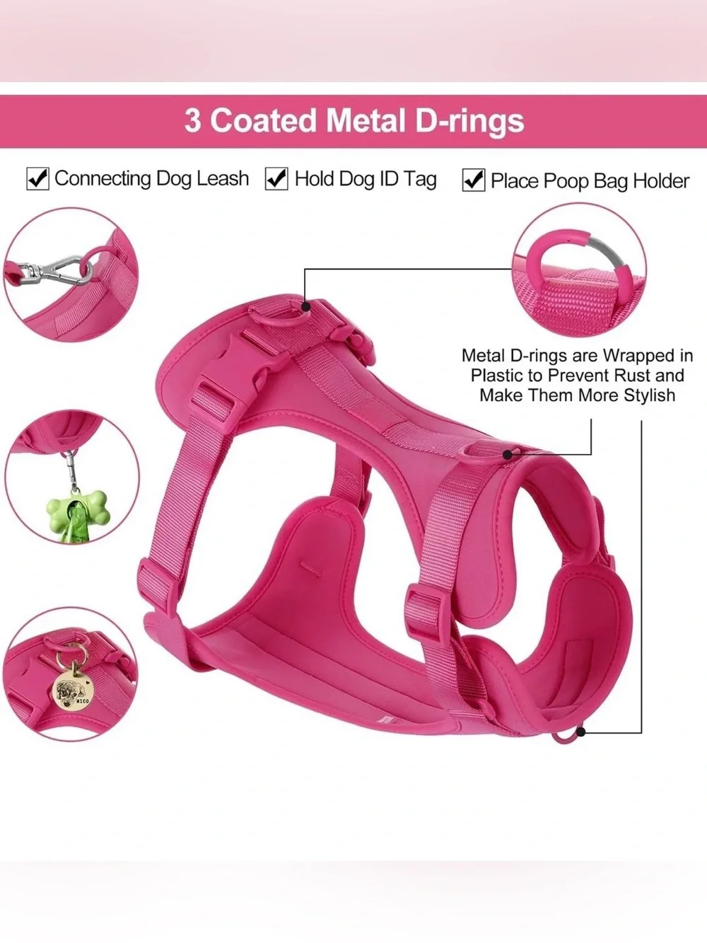Wisedog No Pull Lightweight Dog Vest Harness with Soft and Comfortable Cushion,